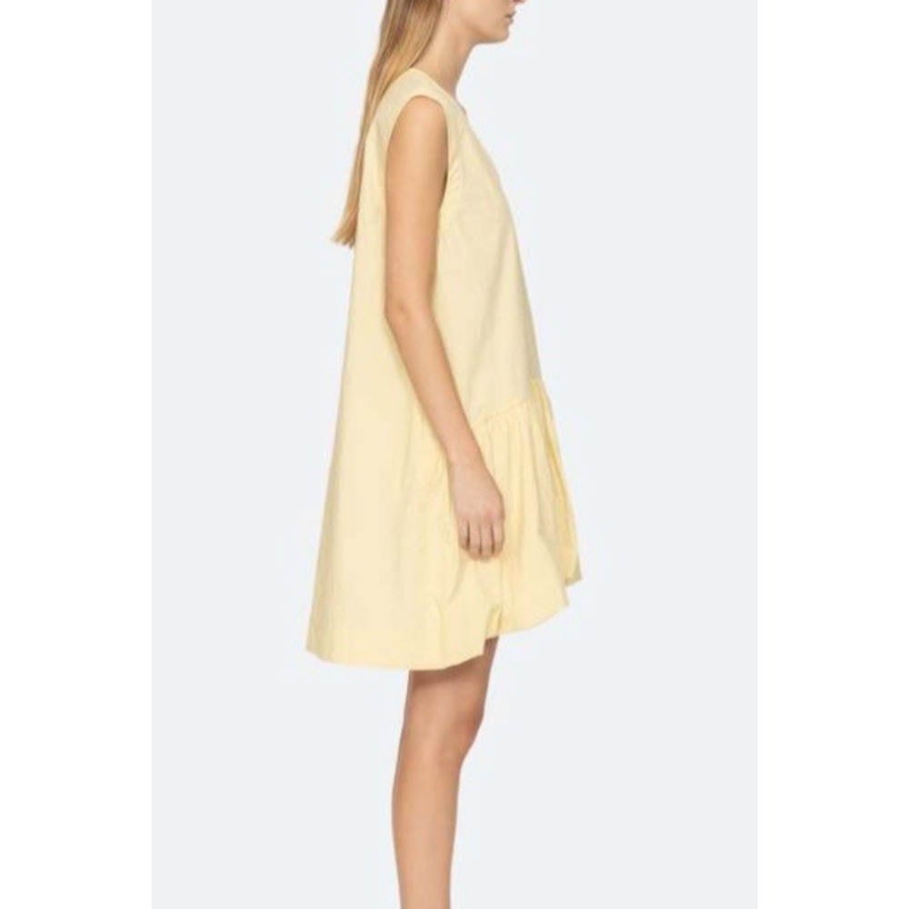 NEW Sea Emmet Poplin Bubble Tank Dress Size XS YELLOW COTTON